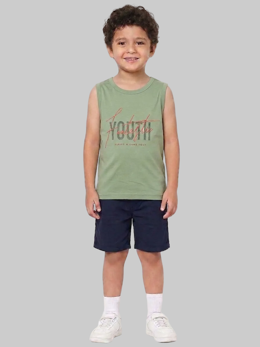 Kids' Casual Mint green Youth Graphic Tank Top