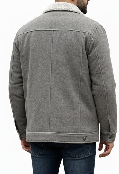 Mens Premium Grey Jacket with fur collar