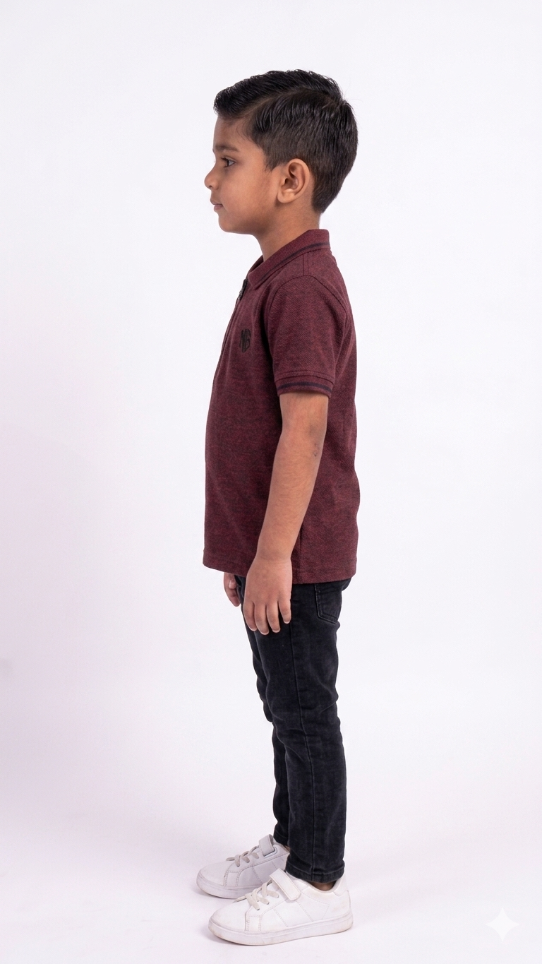 Premium Boys' Zipper Polo Shirt