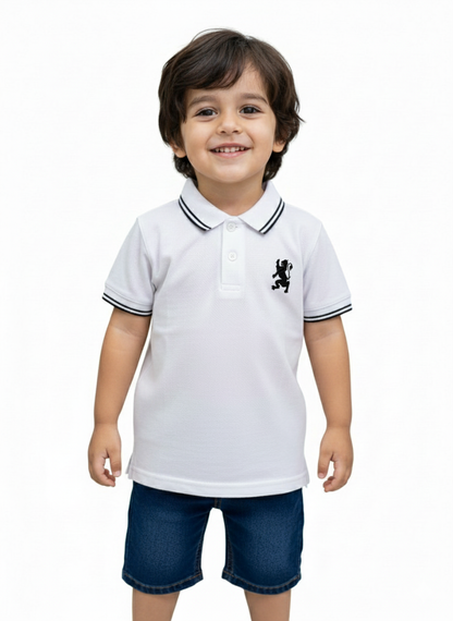 Boys Giordano White Polo