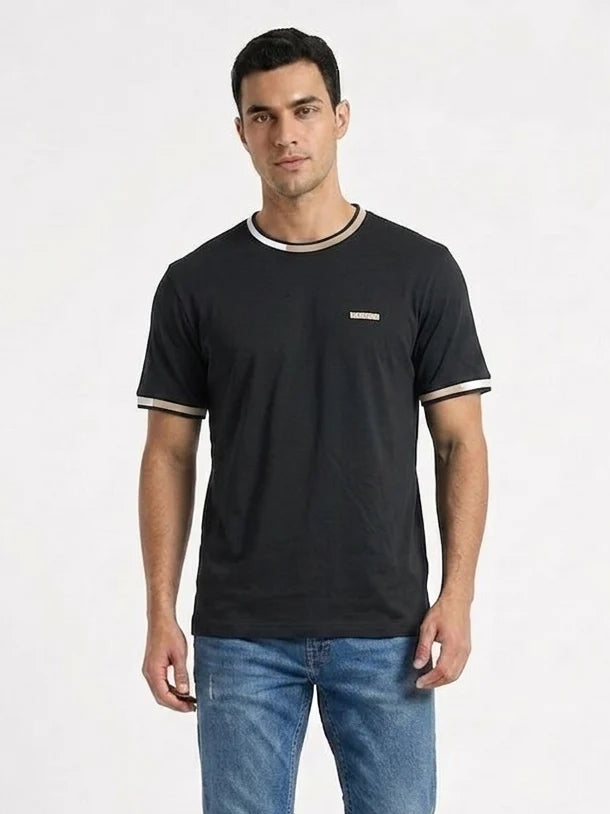 Everyday Comfort Tee with Striped Accents