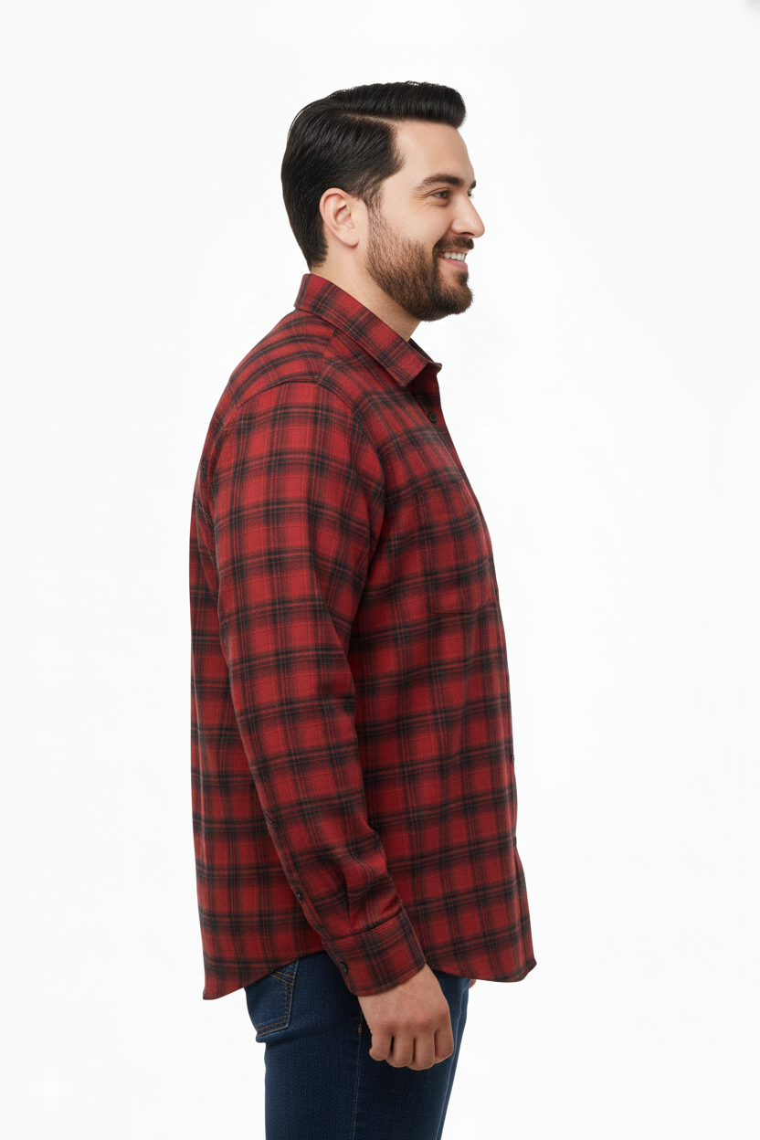 2xl Stylish Red & Black Check Shirts