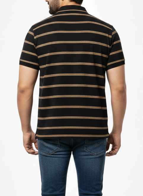 Men’s Smart Casual Striped Polo T-Shirt for All-Day Wear