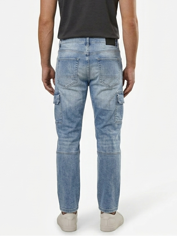 Men's Premium Regular-Fit Denim Cargo Pants
