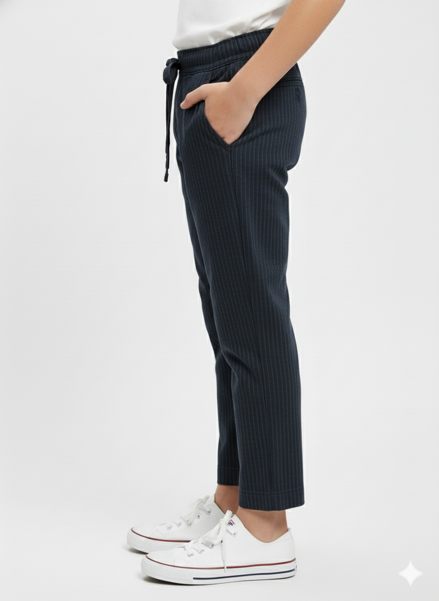 Boys Navy Blue Cotton Trouser