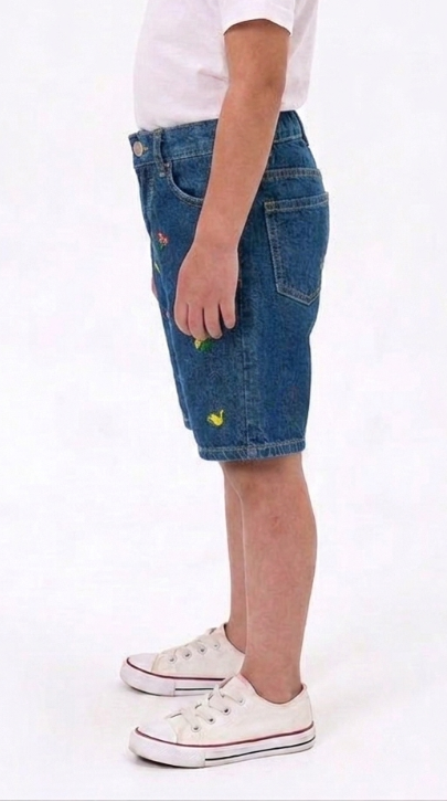 Signature Kids' Embroidered Denim Shorts