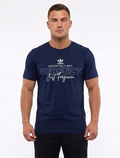 Men's "Definitely Not Perfect" Graphic Crew Neck T-Shirt - Navy Blue