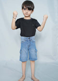 Boys Comfortable Mid Blue Denim short