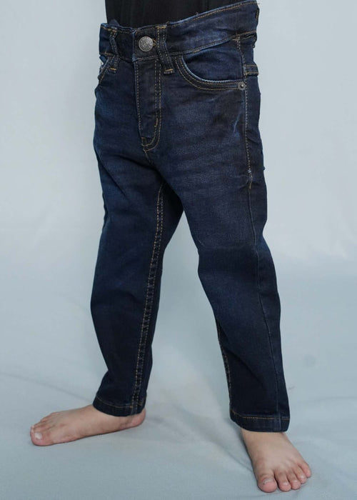 Boys Dark Blue Denim Pant