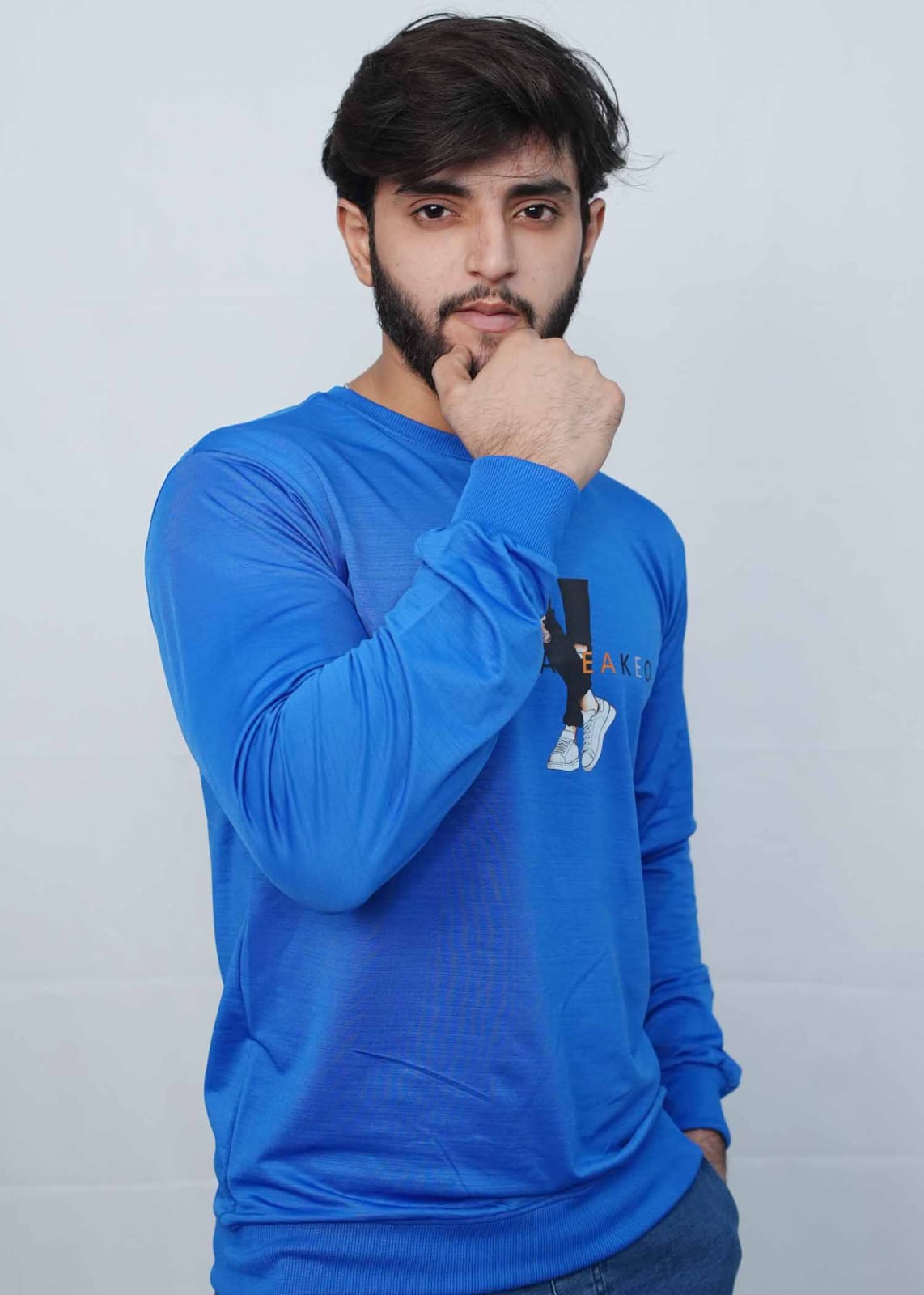 Royal Blue Athletic Fit Sweat Shirt