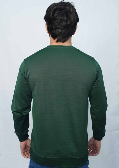 Army Green Crew Neck Stylish Sweat Shirts