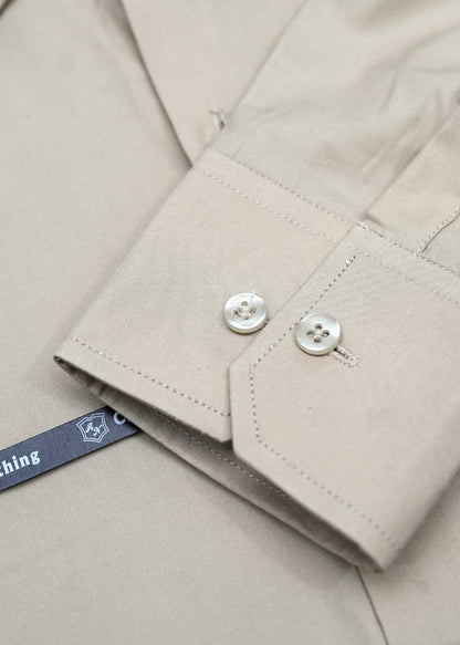 Beige Plain Formal Shirts