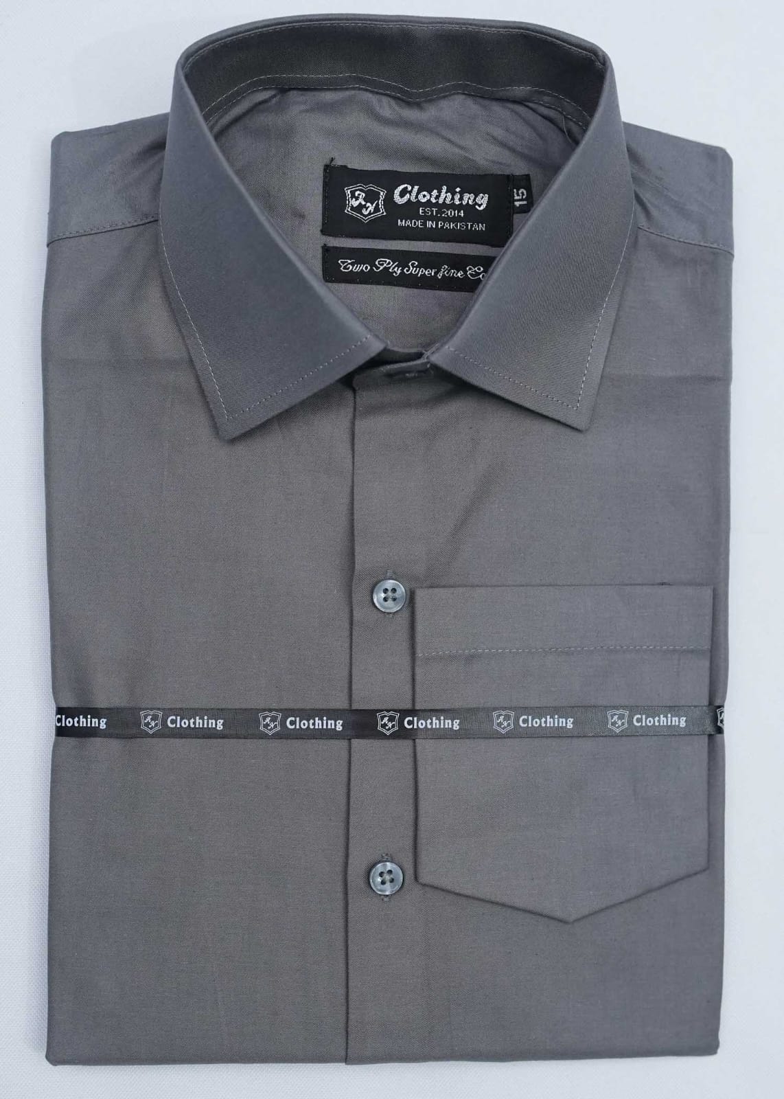 Grey Plain Formal Shirts