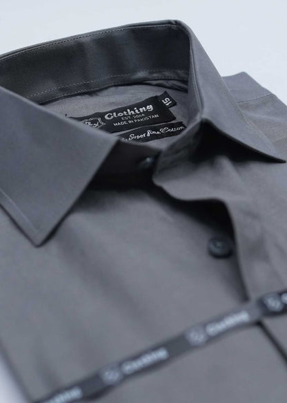 Grey Plain Formal Shirts