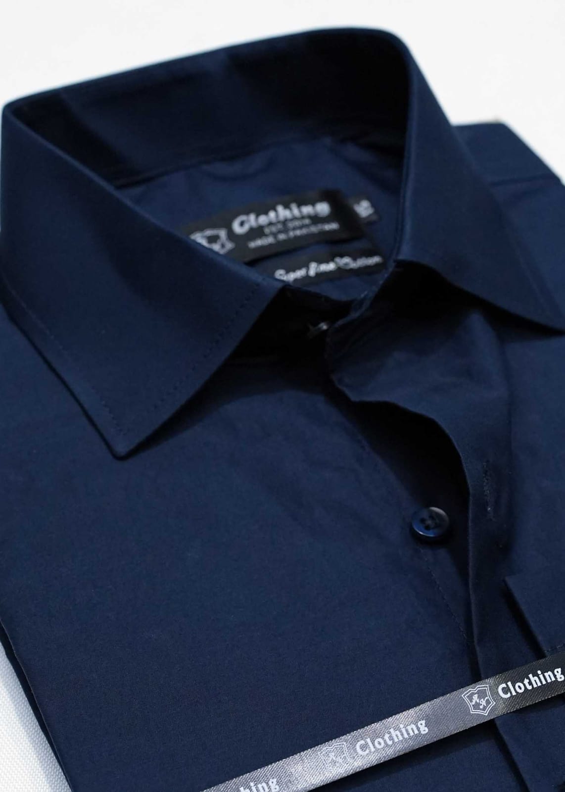 Navy Blue Plain Formal Shirts