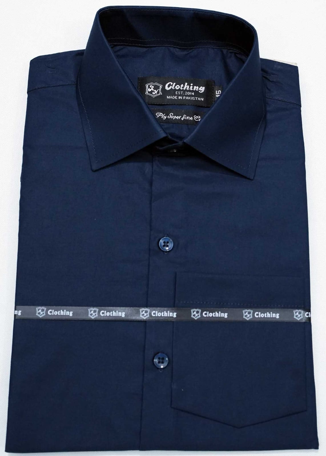 Navy Blue Plain Formal Shirts