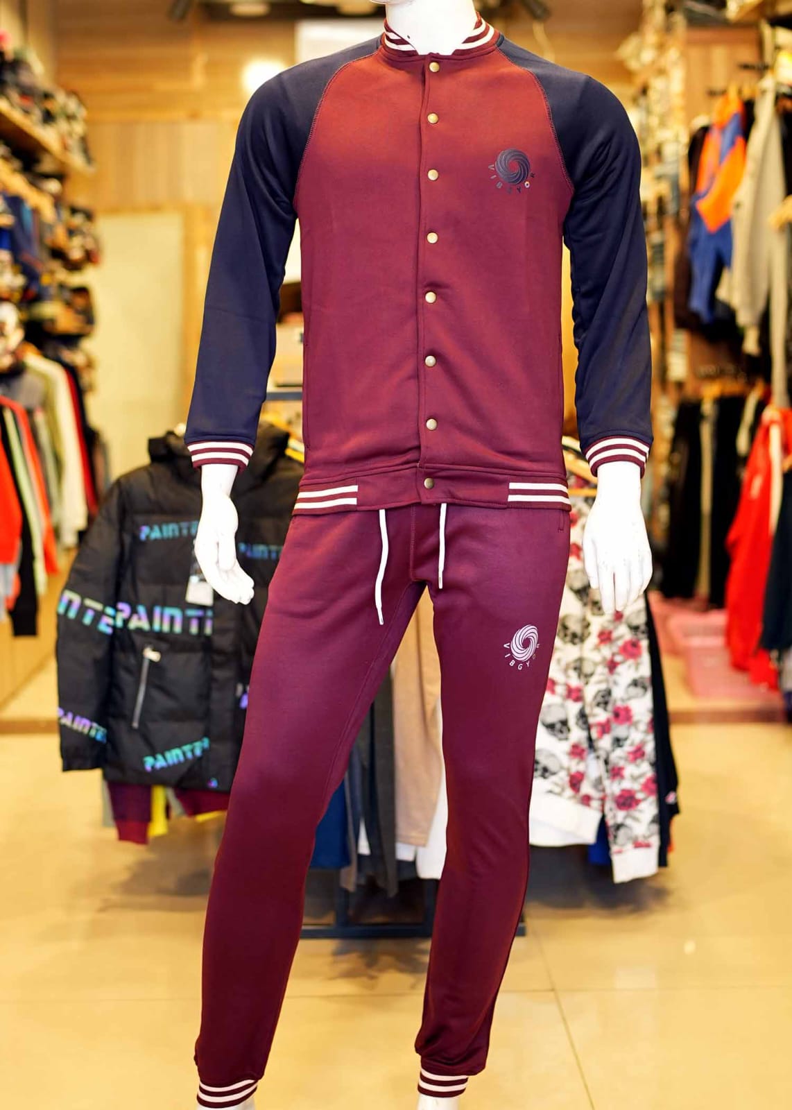 Maroon & Navy Blue Premium Track Suits