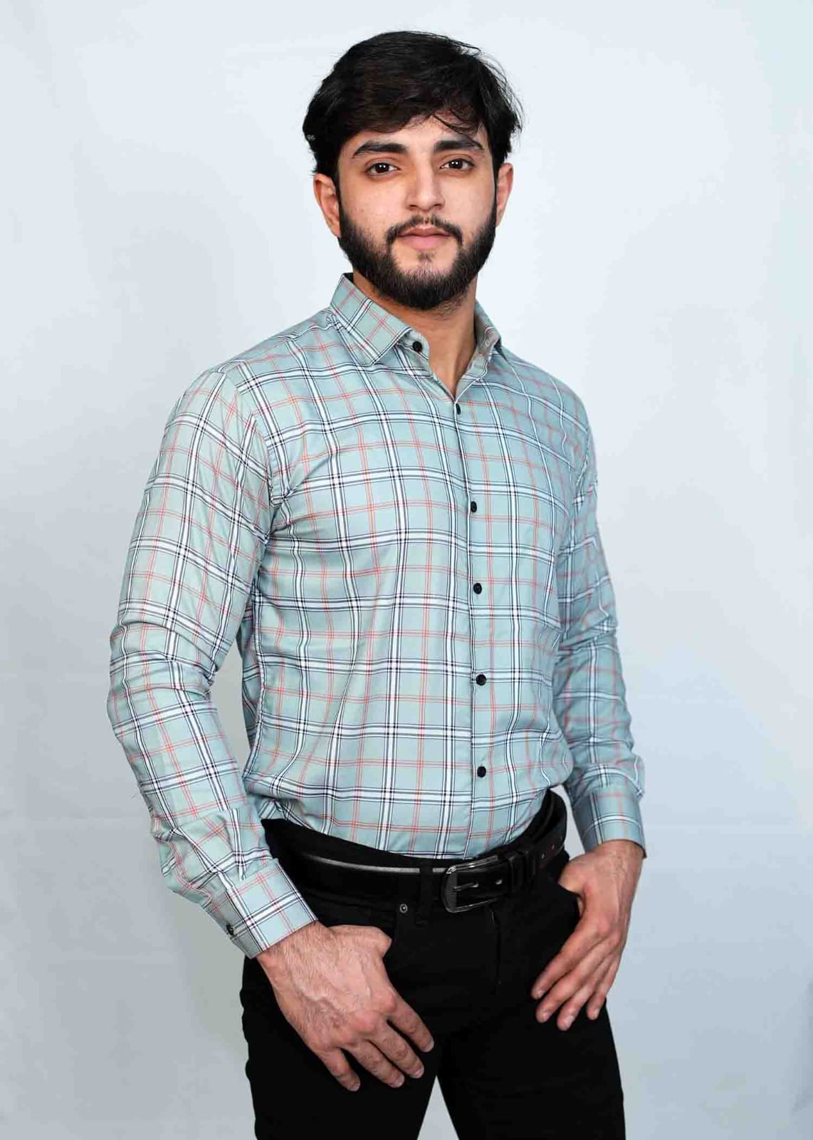 Grey Trendy Check shirt