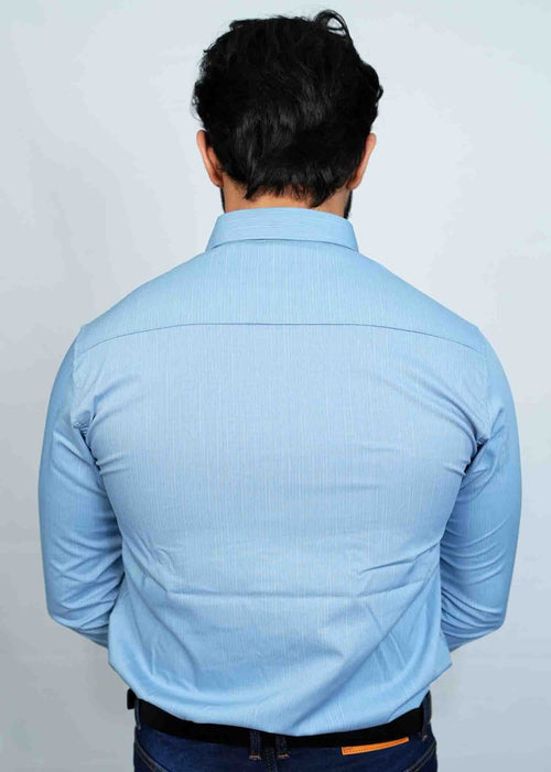 Aqua Blue Trendy Cotton Shirt