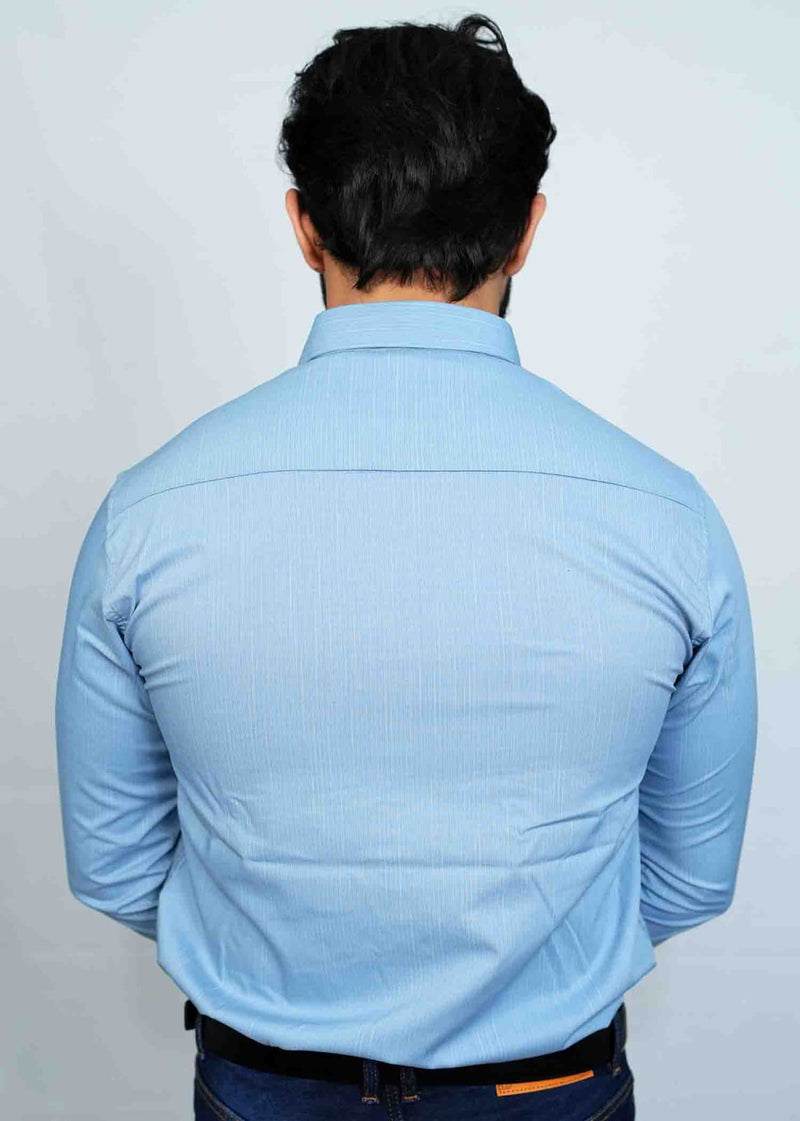 Aqua Blue Trendy Cotton Shirt