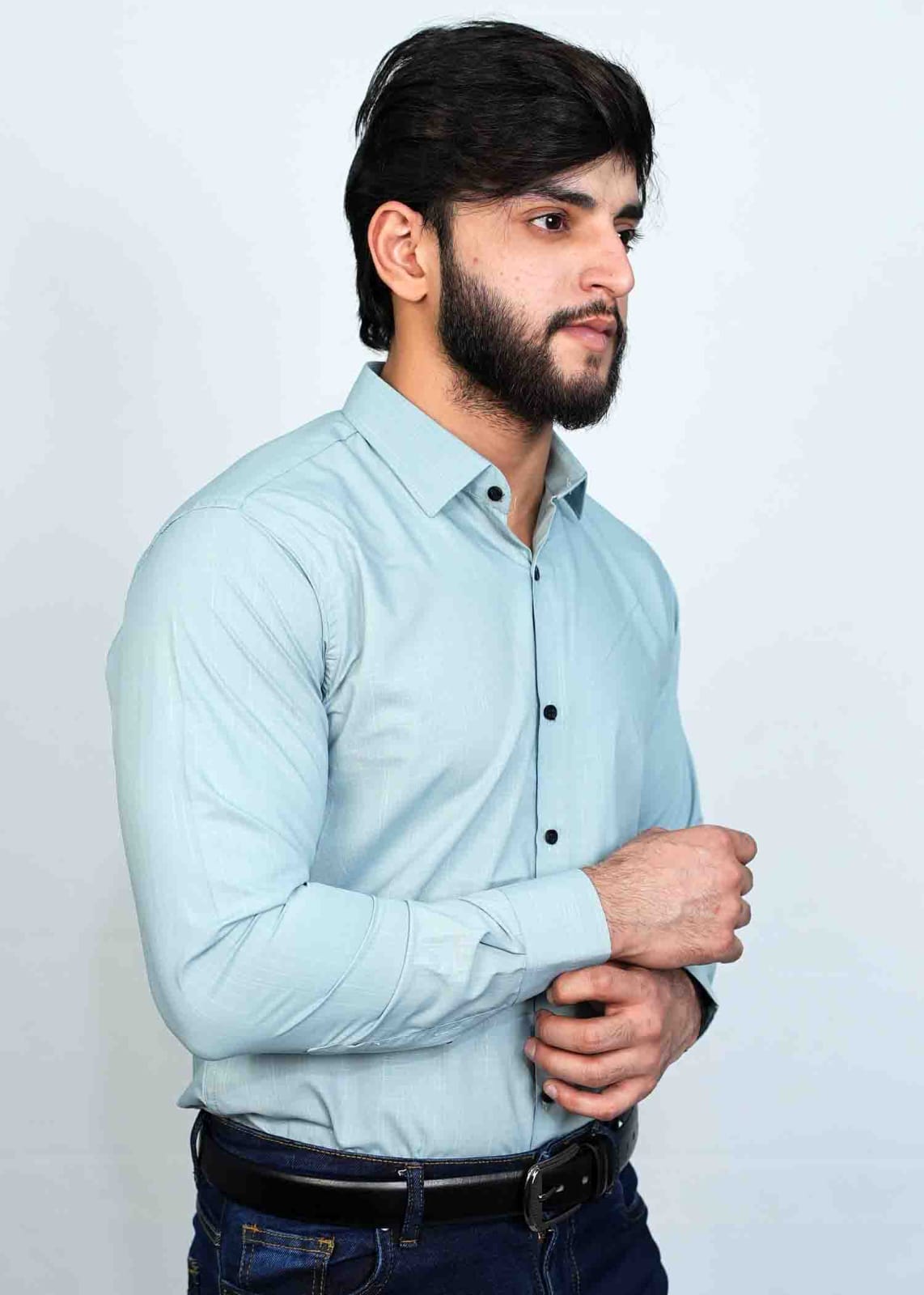  Sky Blue Casual Plan Shirts - Al Noor Clothing