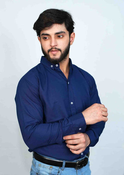 Stylish Navy Blue button down shirts