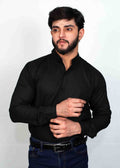 Black Casual Button Down Shirt