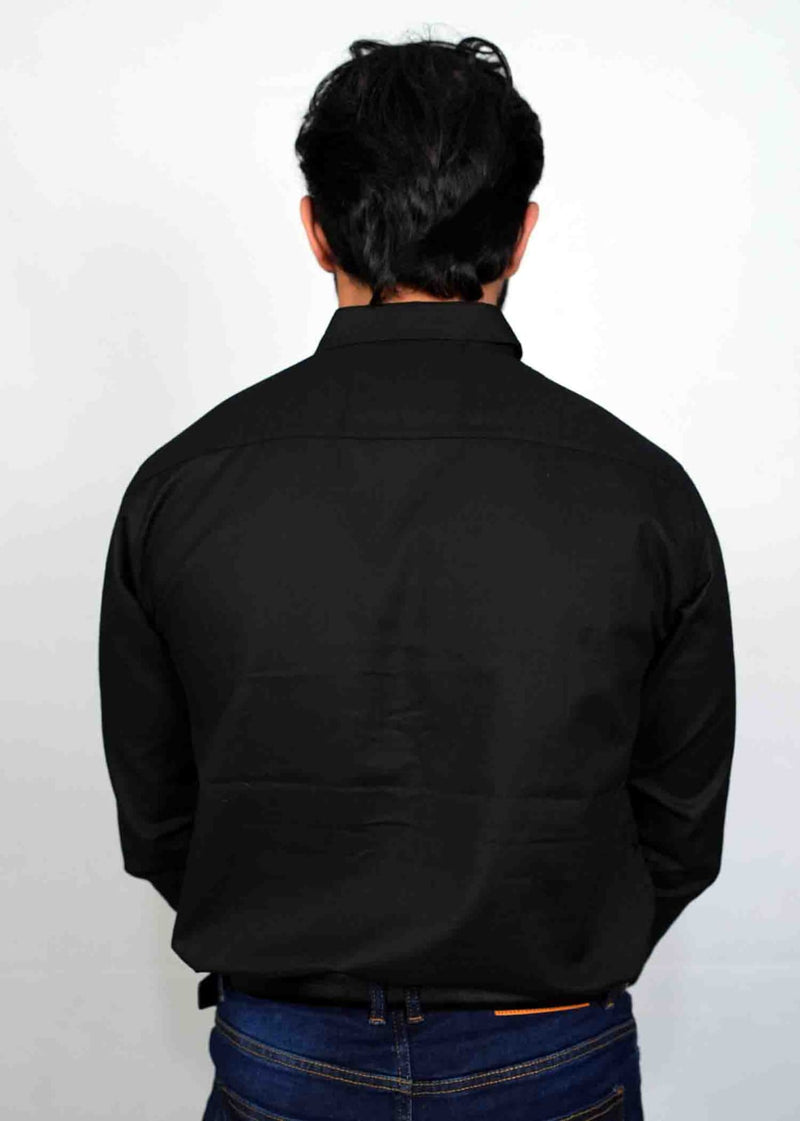 Black Casual Button Down Shirt