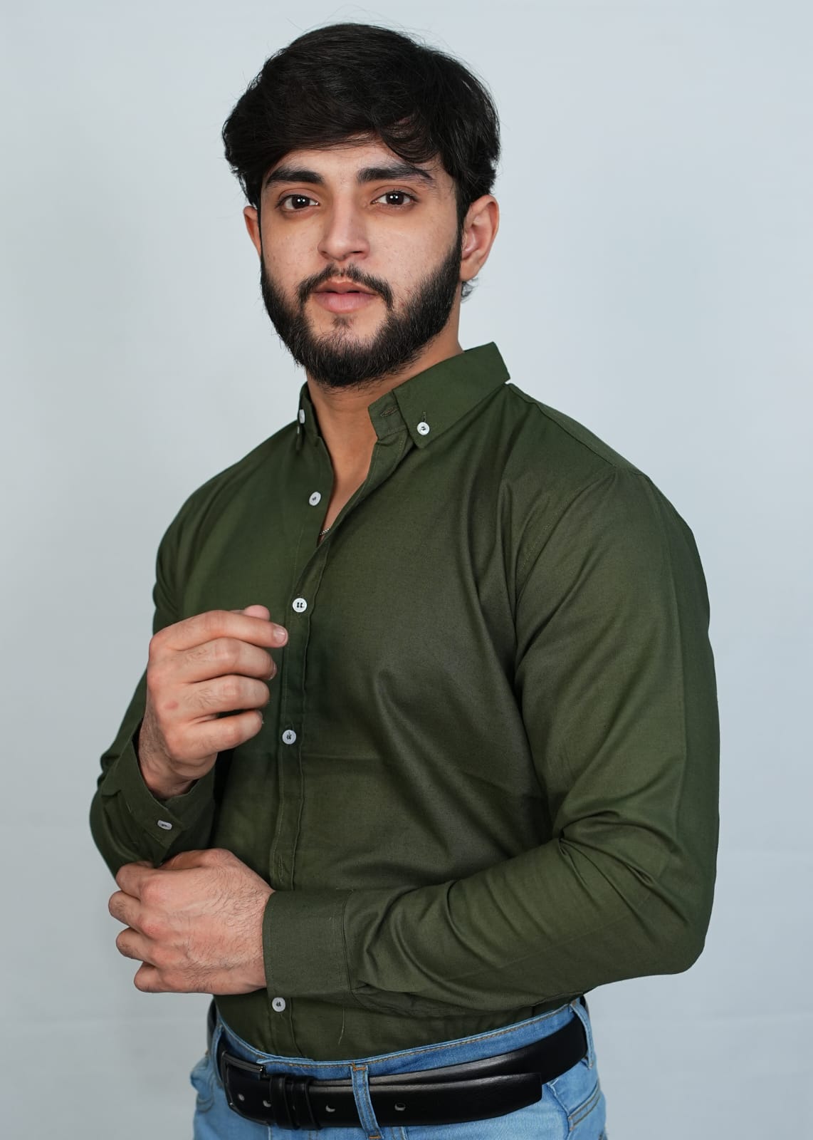 Olive Green Casual Button Down Shirt Olive Green Casual Button Down Shirt