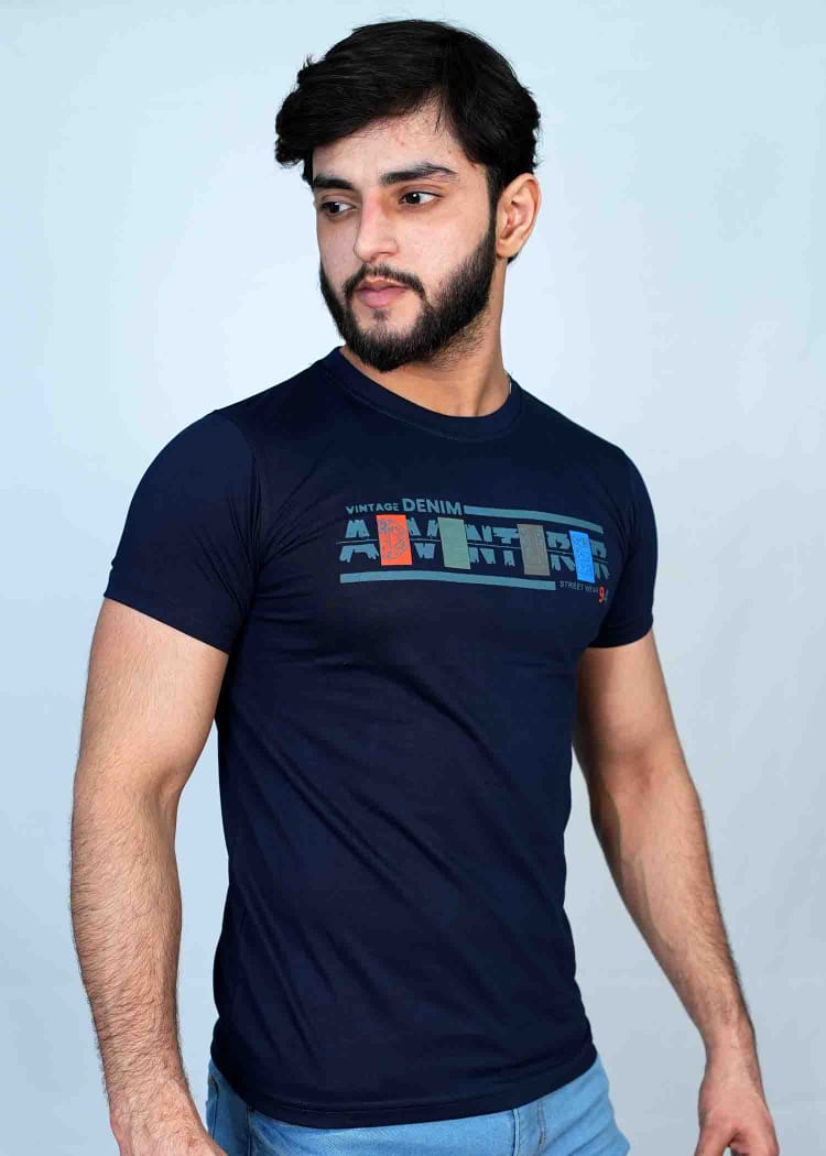Trendy Style Navy Blue T shirt