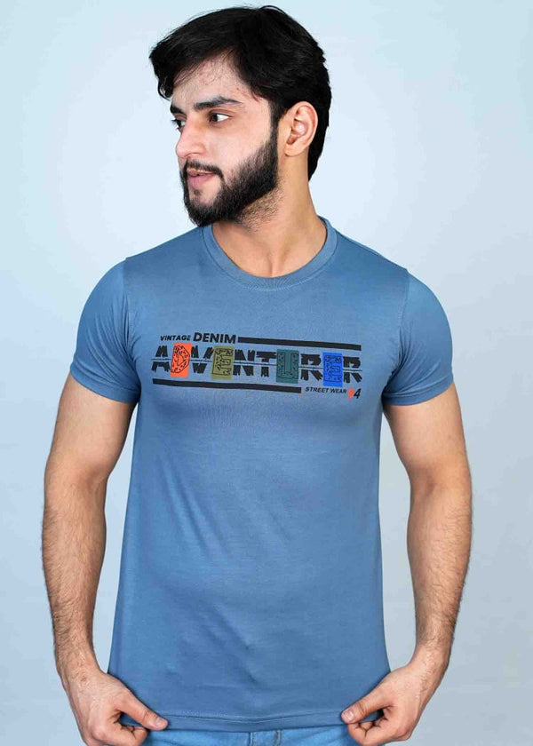 Cool & Stylish Mid Blue T shirt