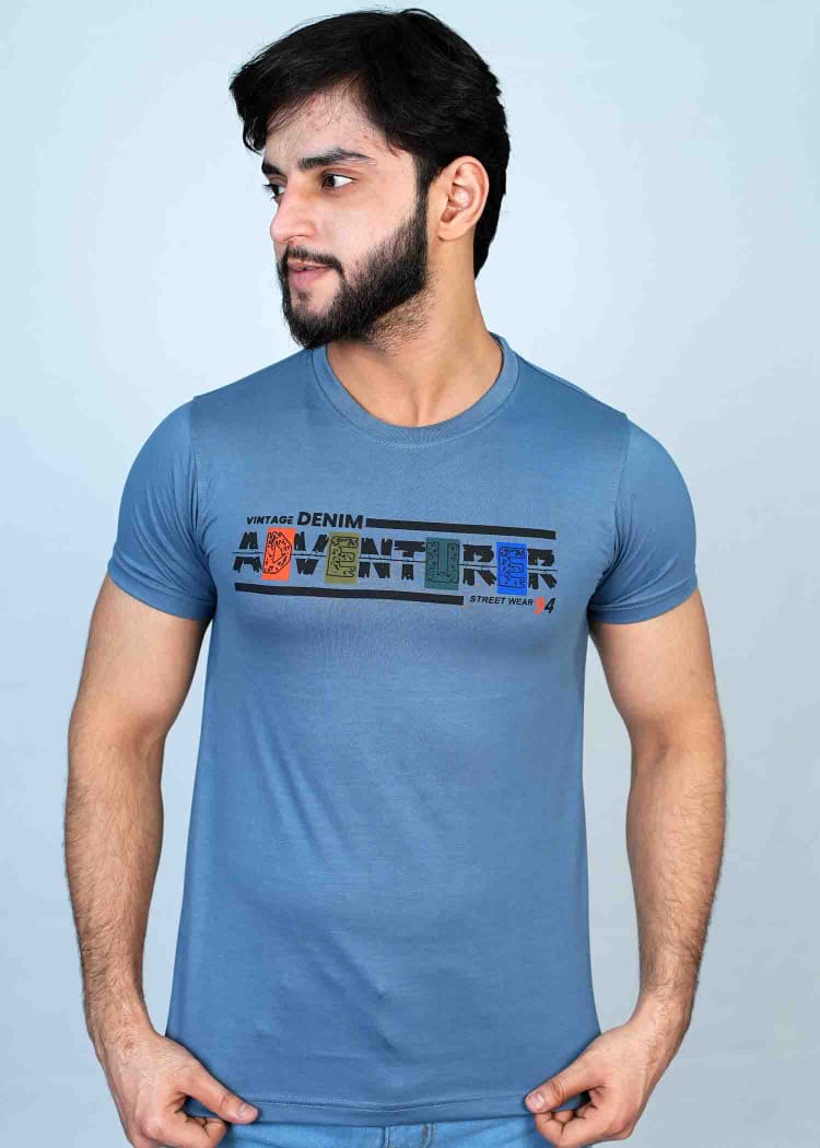 Cool & Stylish Mid Blue T shirt