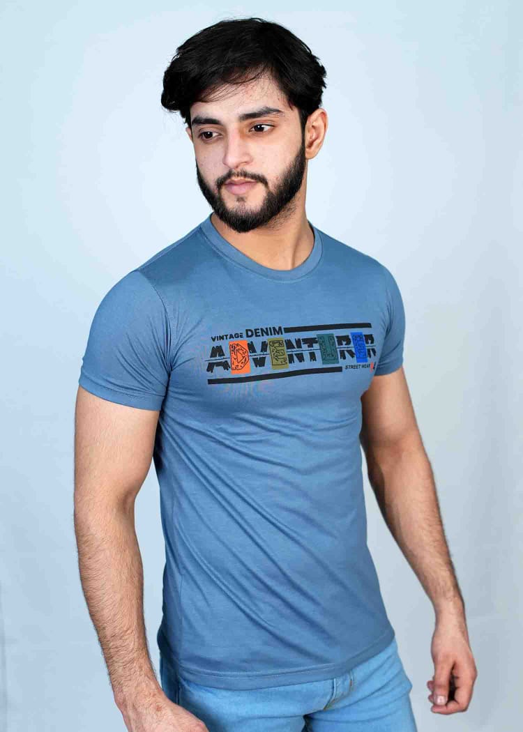 Cool & Stylish Mid Blue T shirt