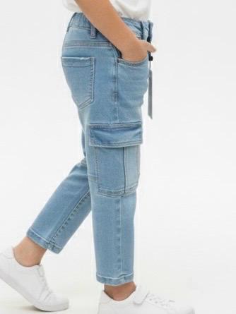 Boys light blue denim cargo