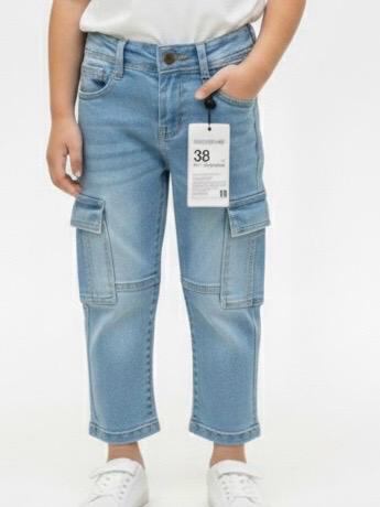 Boys light blue denim cargo