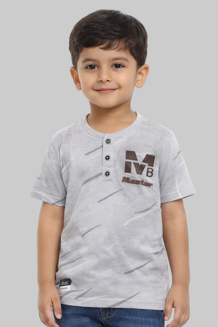 Boys' Casual Graphic Henley T-Shirt