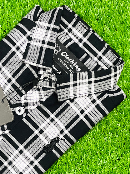 Kids Trendy Black & white Check shirts