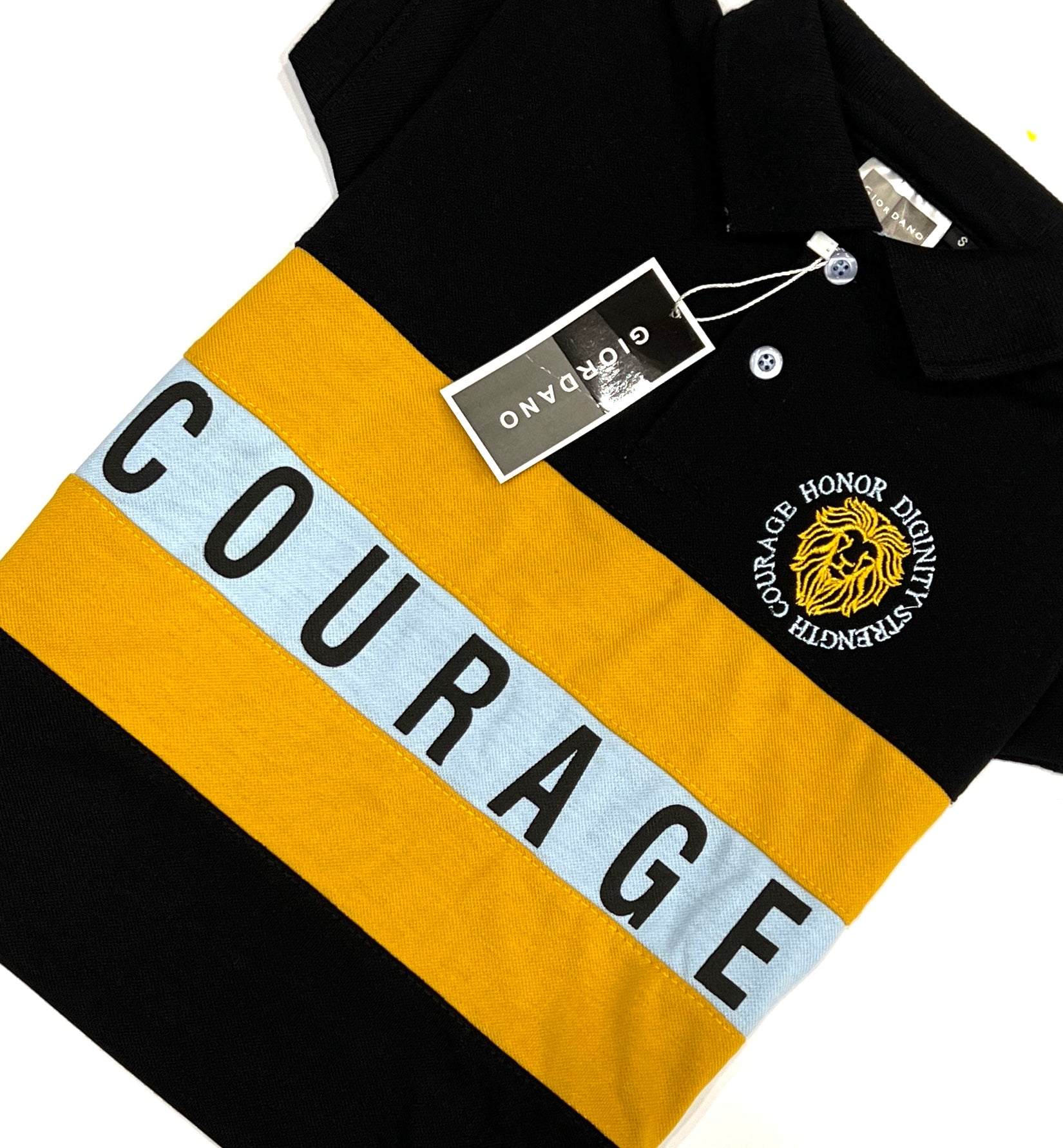 Kids Stylish Black & Mustard Polo