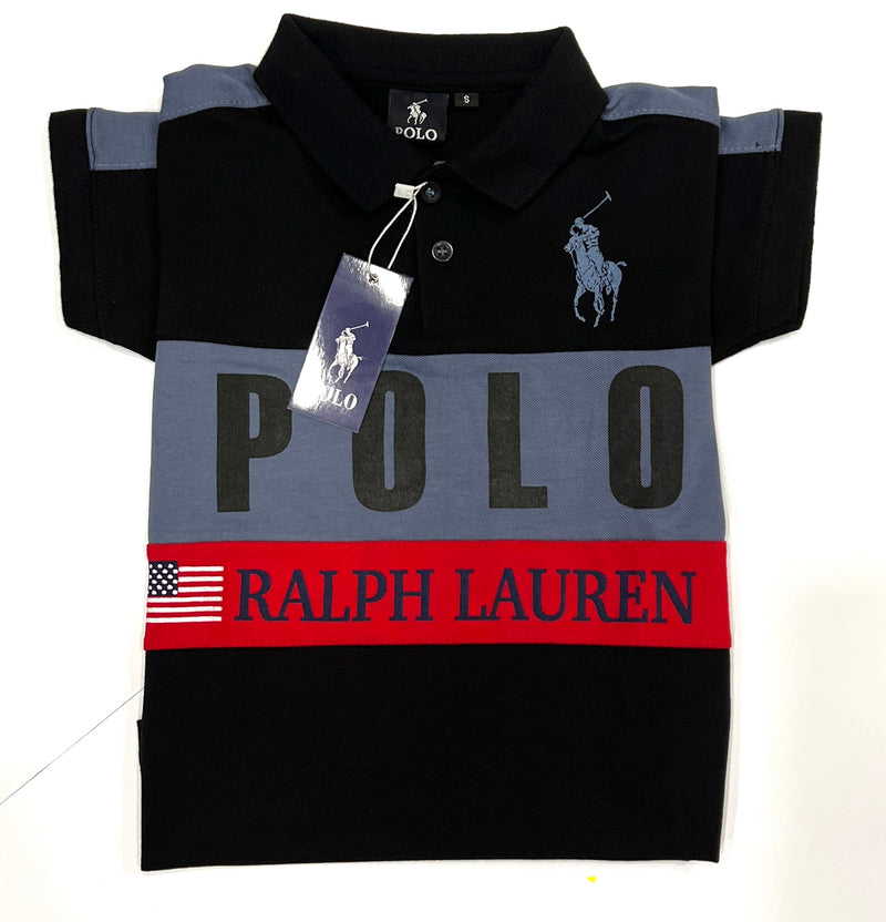 Black Fashion Polo For Kids