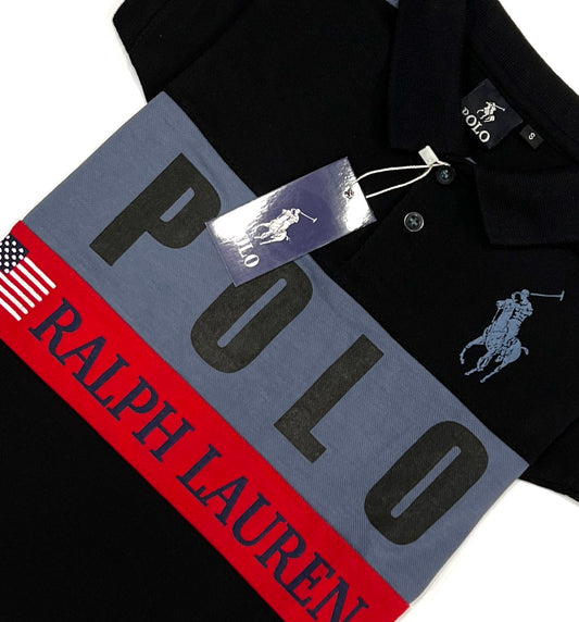 Black Fashion Polo For Kids