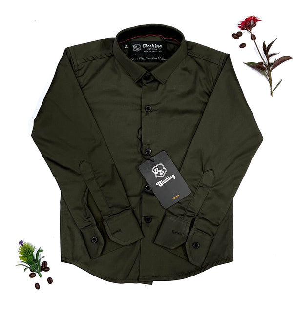 Trendy Olive Green  Shirt For Kids