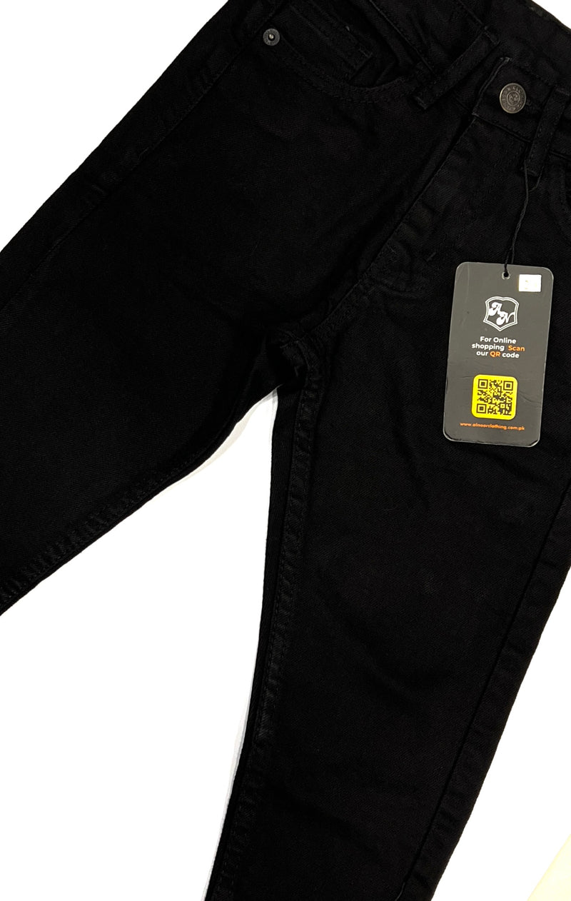Casual Black Denim Jeans For Kids
