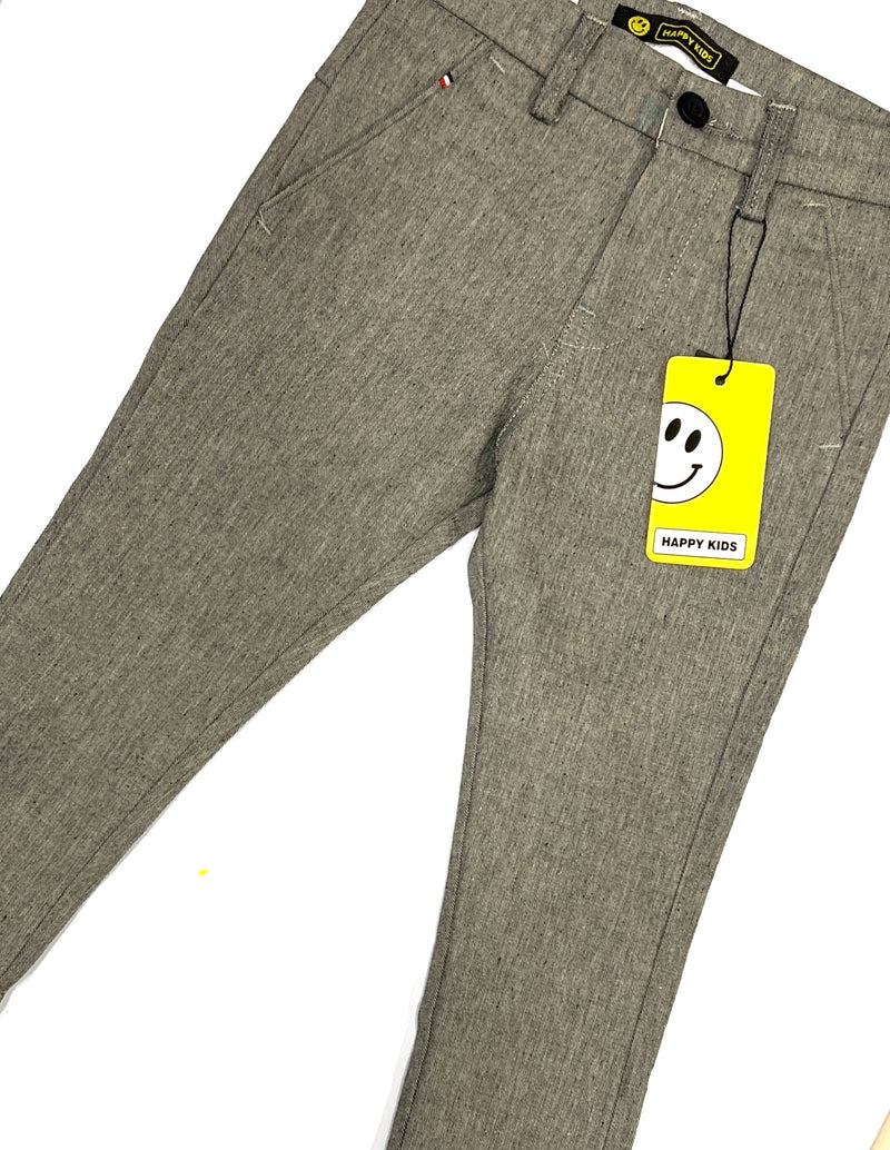 Kids Gray Formal Cotton Chinos