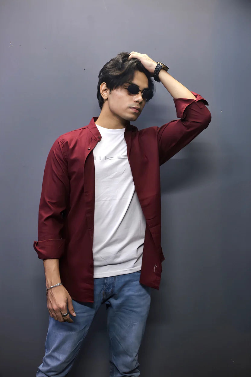 Men Classic Sherwani Color Casual Shirt