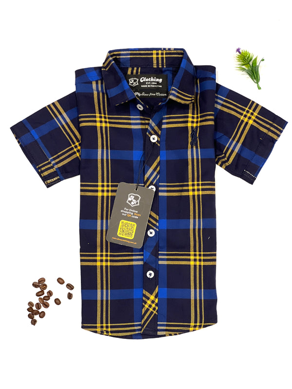 Boy's Half Sleeves Check Shirt