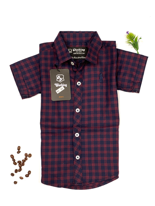 Boy's Half Sleeves Check Shirt