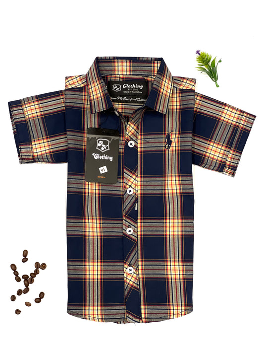 Boy's Half Sleeves Check Shirt