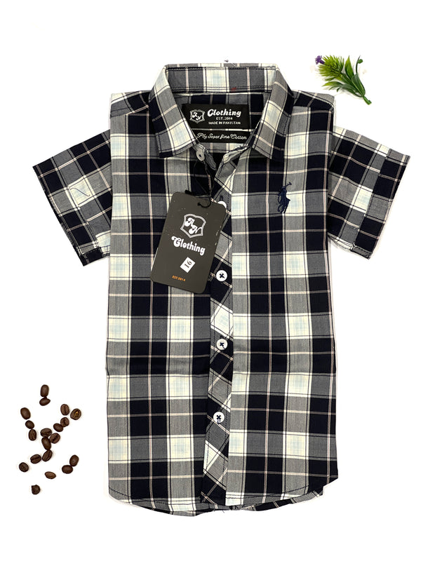 Boy's Half Sleeves Check Shirt
