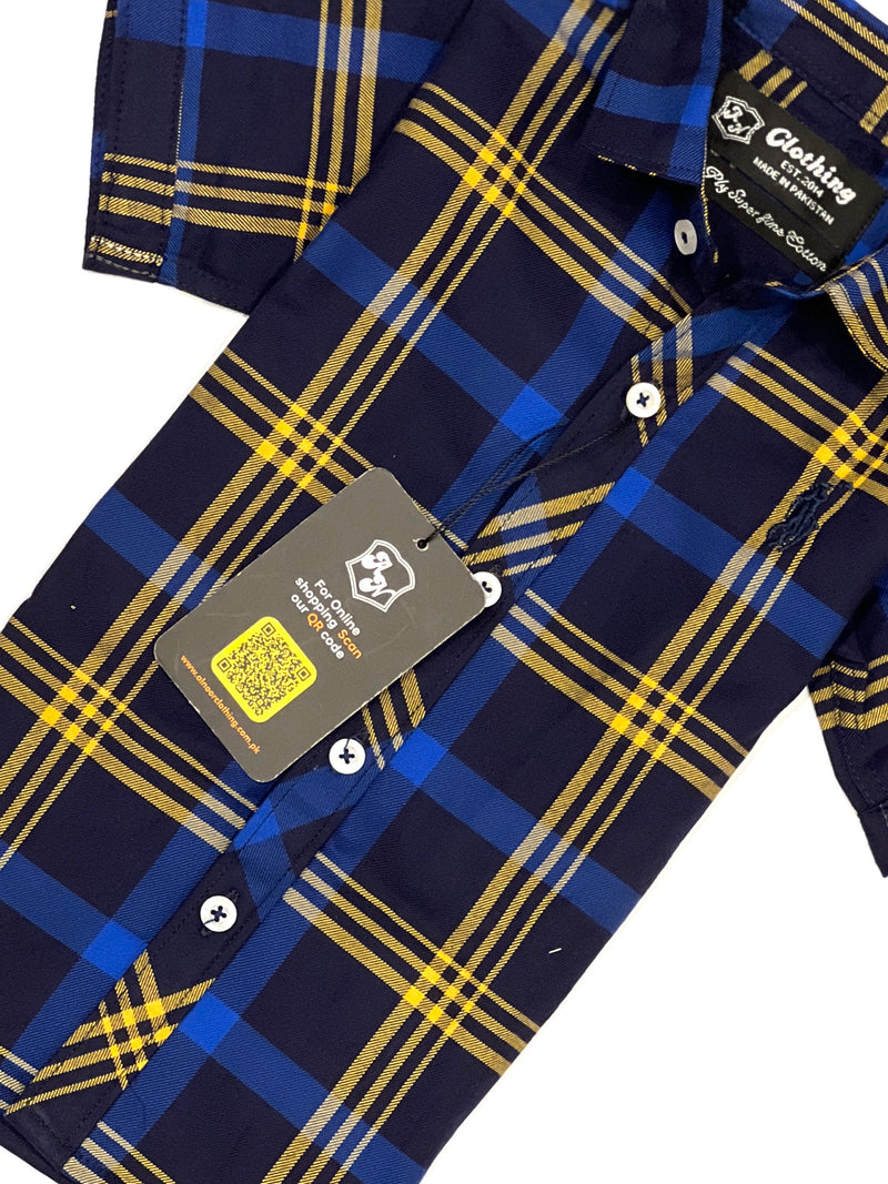 Boy's Half Sleeves Check Shirt