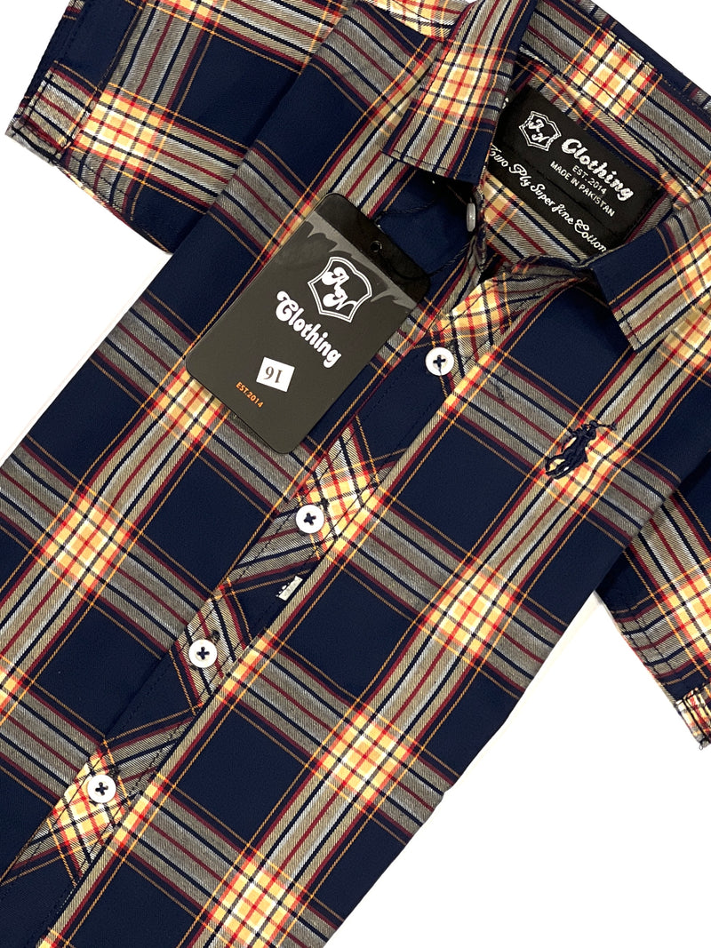 Boy's Half Sleeves Check Shirt